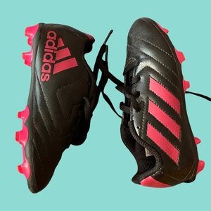 Adidas Kids Soccer/Baseball Cleats Black/Pink  size 10 1/2 K